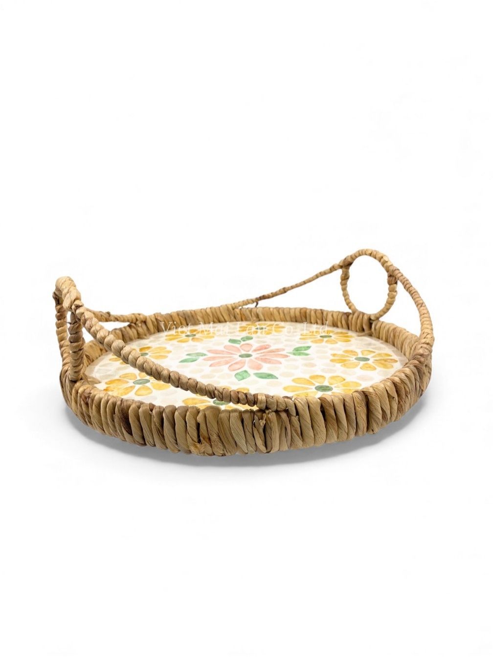 Floral Mother Of Pearl Tray With Water Hyacinth (3)