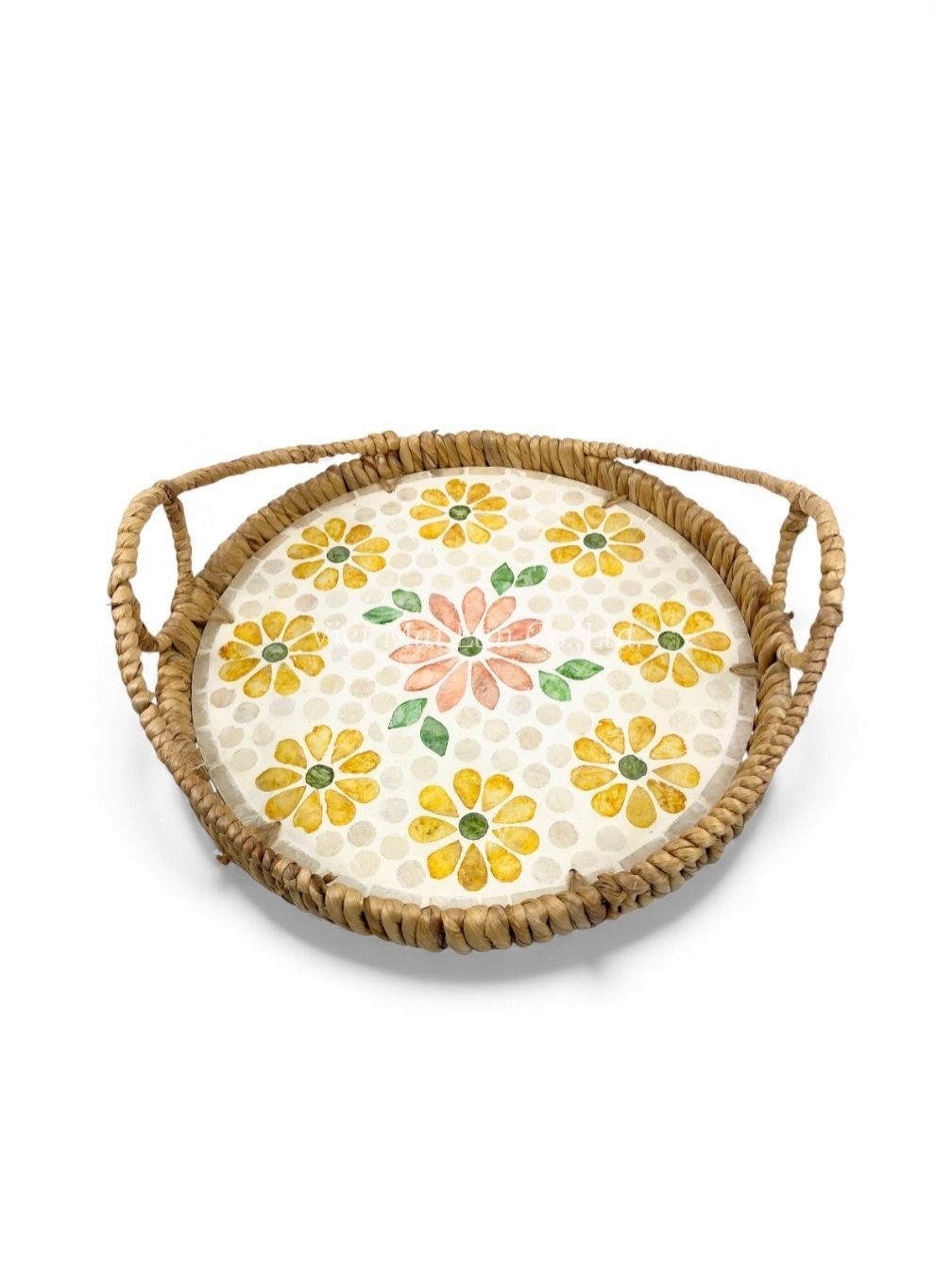 Floral Mother Of Pearl Tray With Water Hyacinth (4)