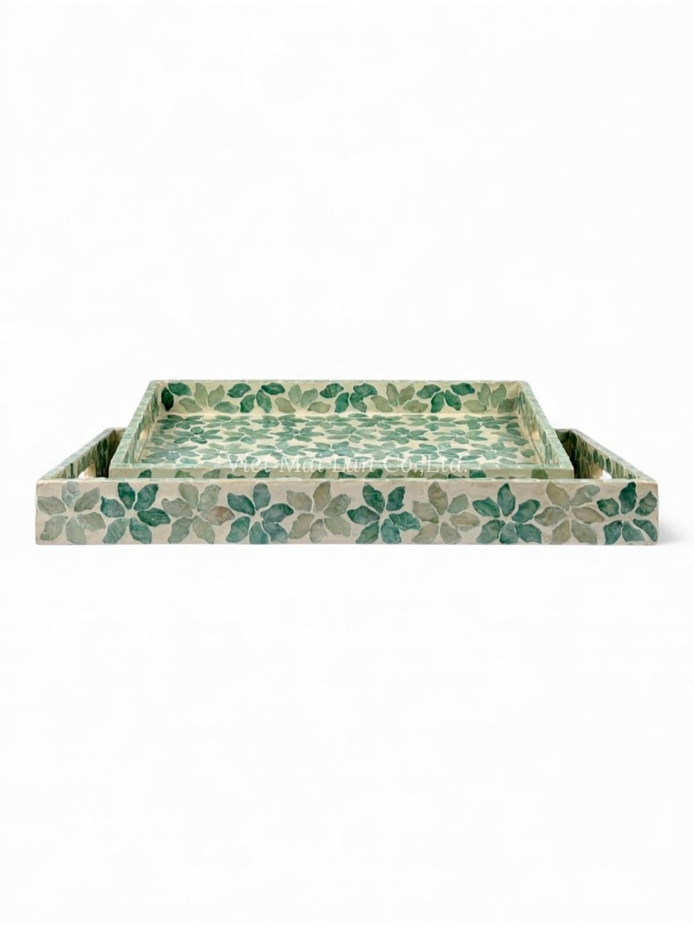 Flower Pattern Mother Of Pearl Serving Tray (1)