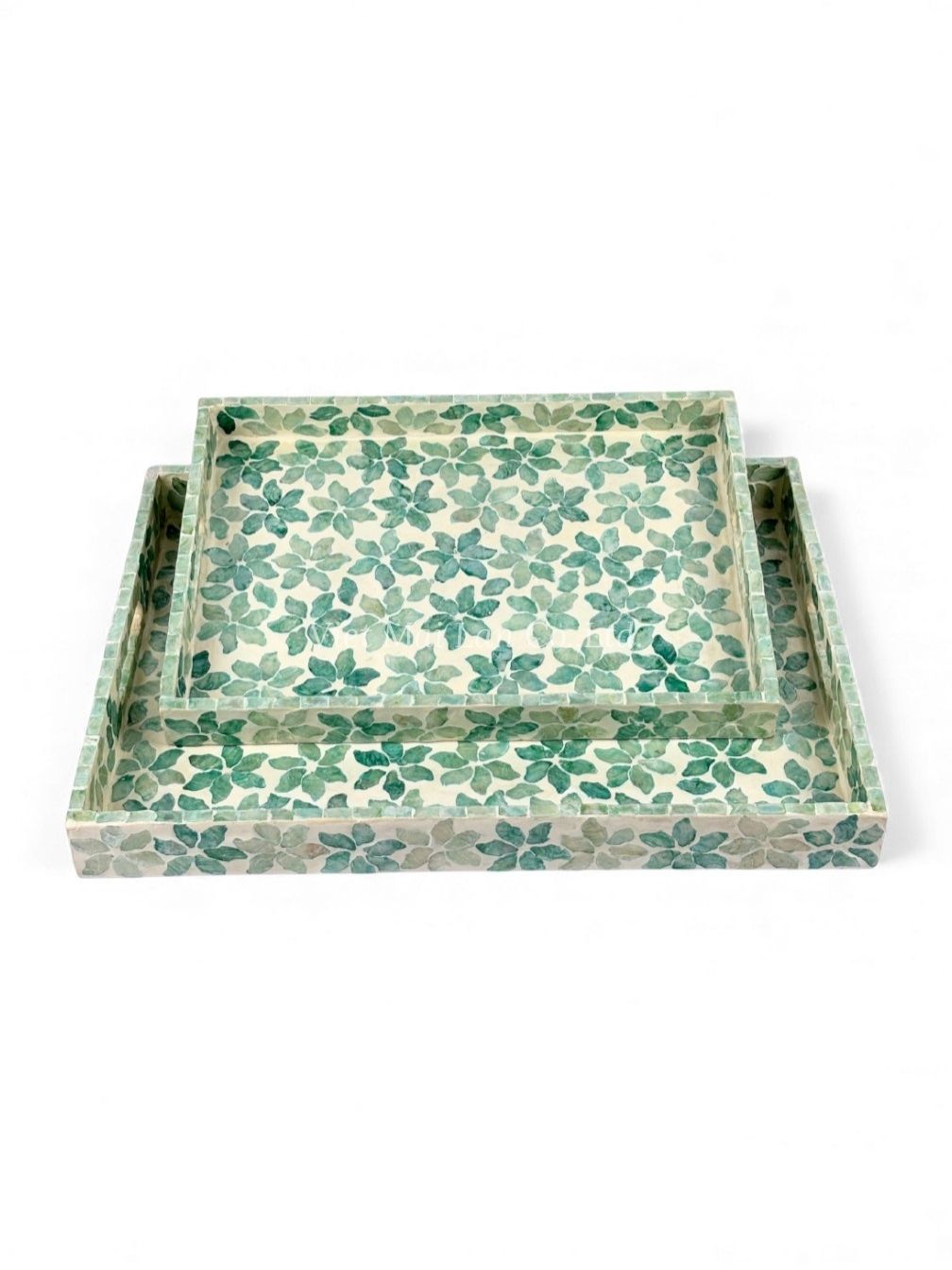 Flower Pattern Mother Of Pearl Serving Tray (2)