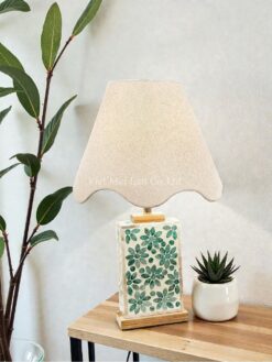 Green Mop Shell Table Lamps (2)