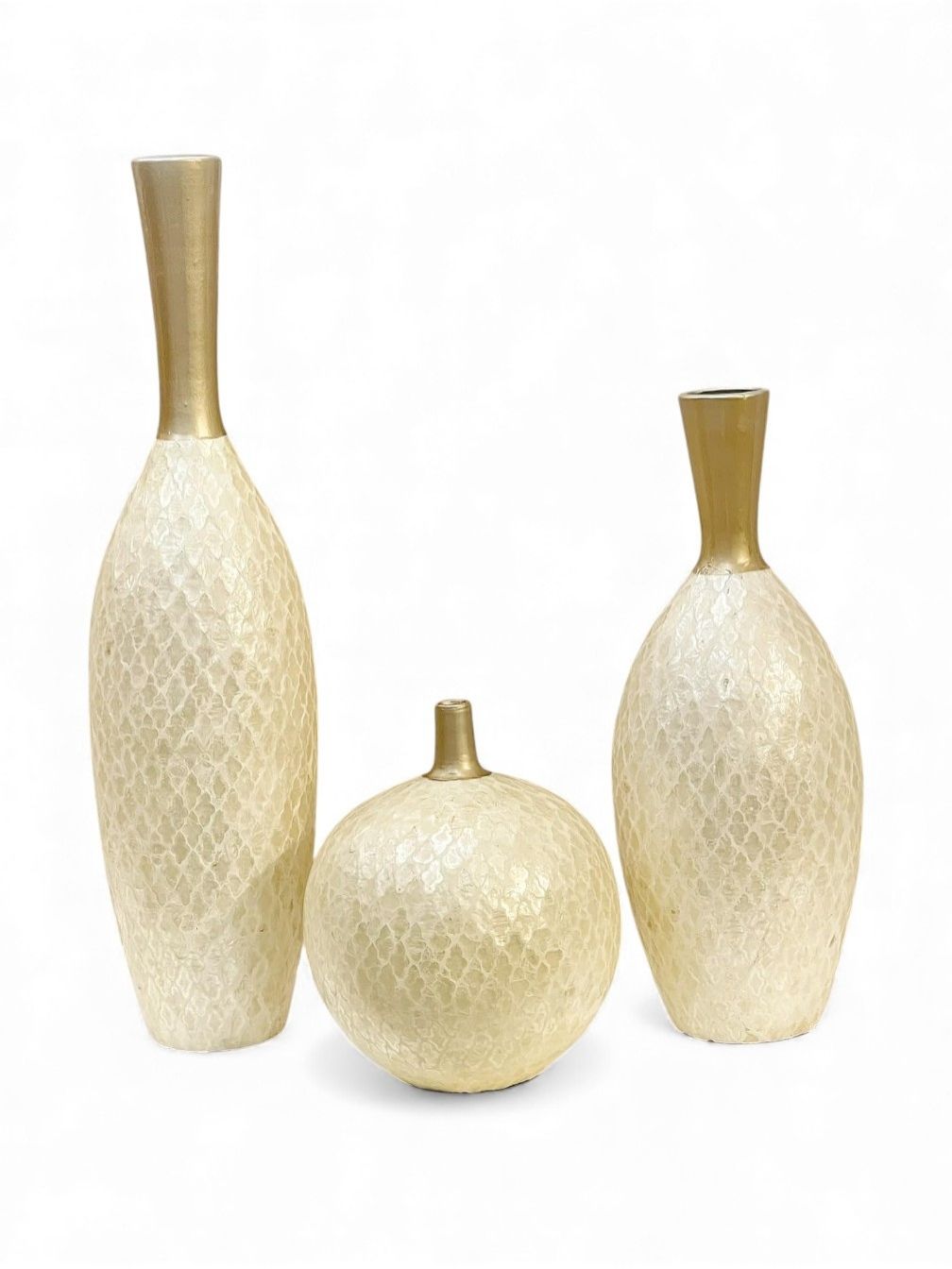 Handcrafted Set Mother Of Pearl Vase (2)