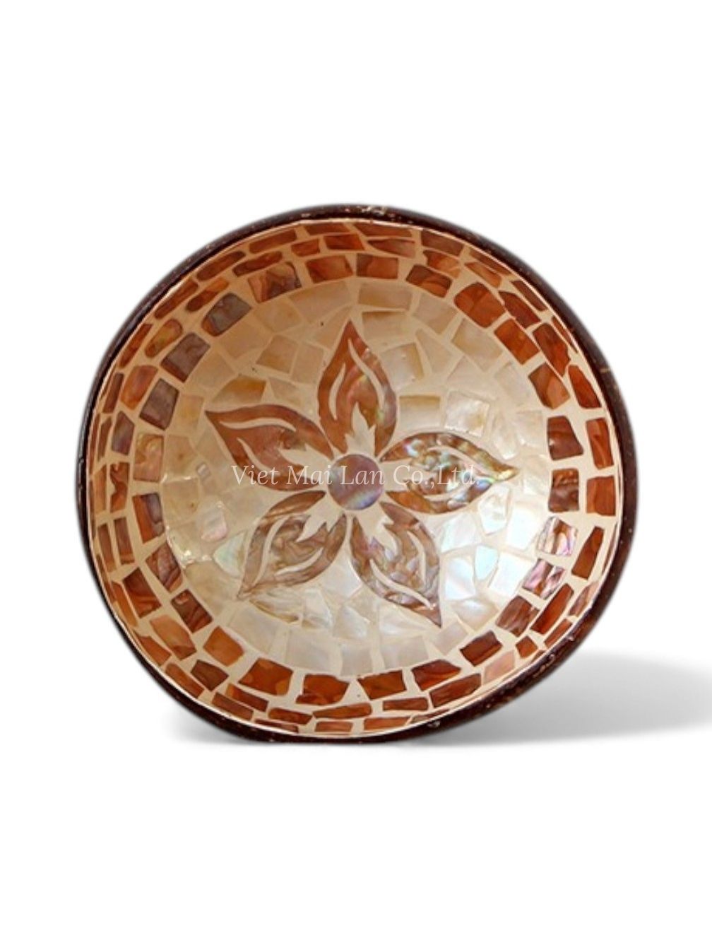 Handmade Floral Mother Of Pearl Coconut Bowl (2)