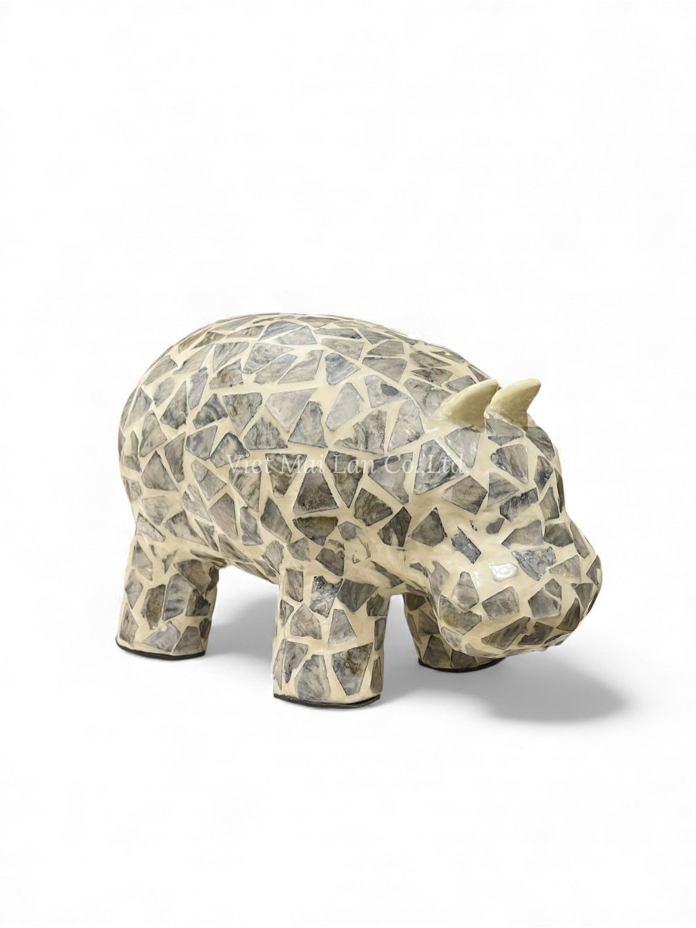 Hippo Mother Of Pearl Sculpture (1)