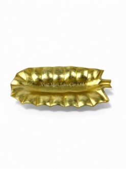 Leaf Shape Gold Leaf Lacquer Tray (3)