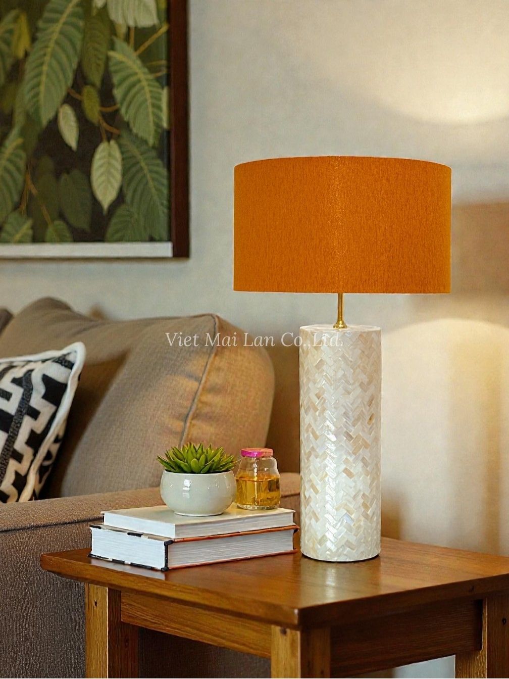 Light Mother Of Pearl Table Lamp (1)