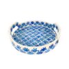 Mother Of Pearl Serving Tray With Side Handles (2)