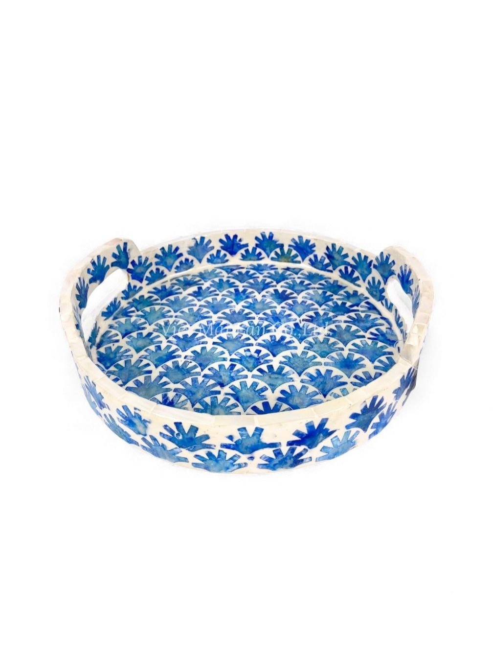 Mother Of Pearl Serving Tray With Side Handles (2)