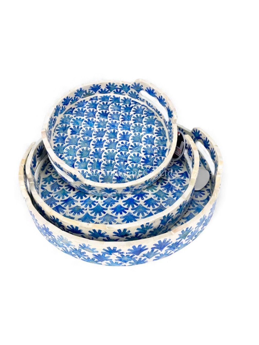 Mother Of Pearl Serving Tray With Side Handles (4)