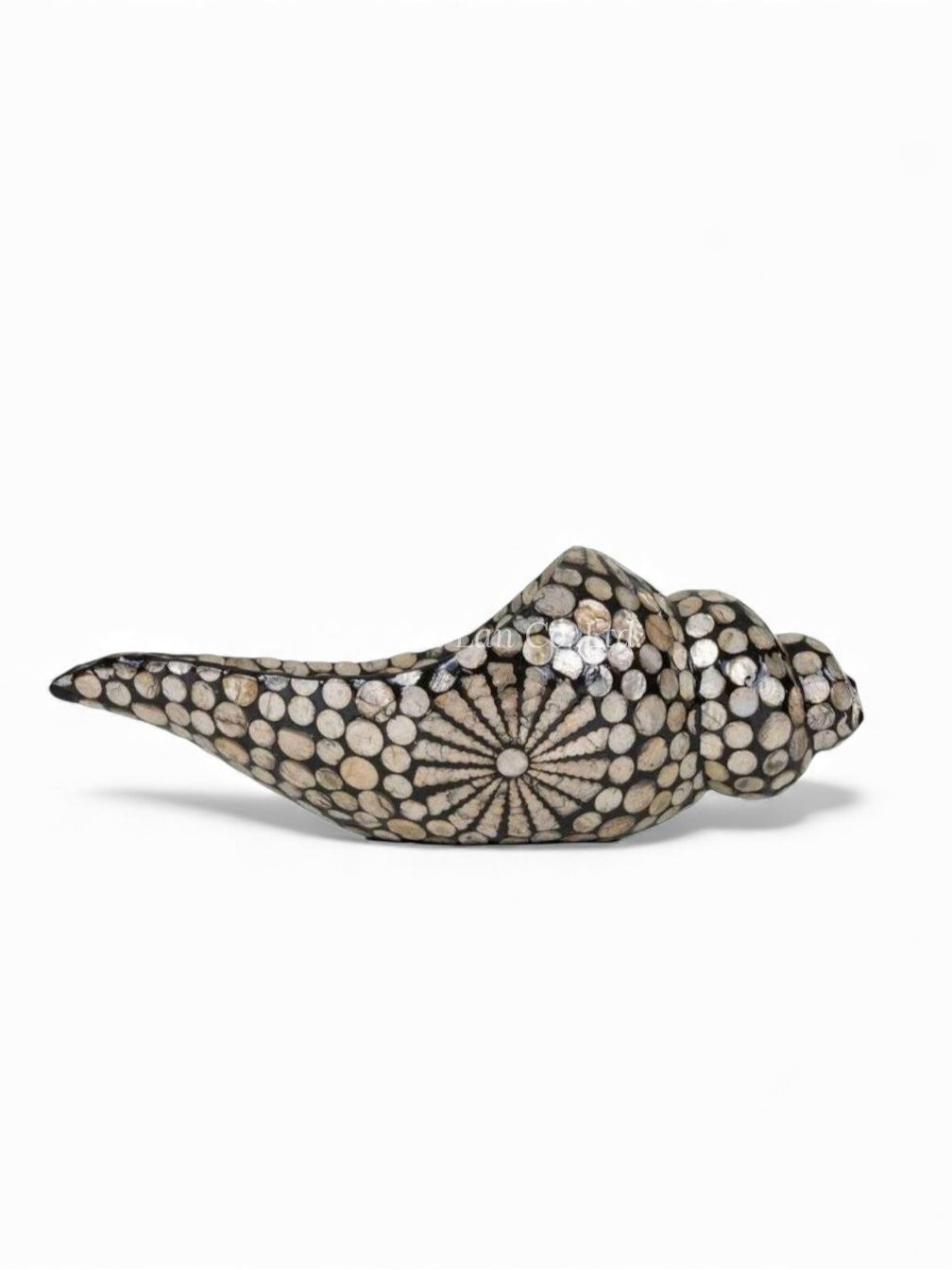 Natural Black Mother Of Pearl Snail Sculpture (3)