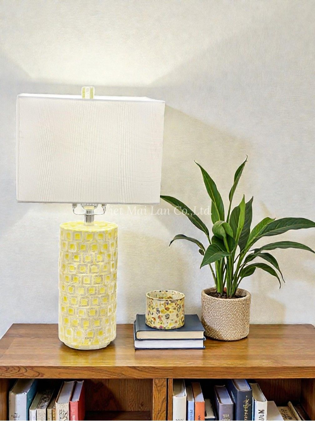 Natural Handmade Mop Shell Table Lamps (2)
