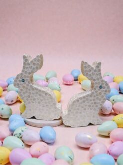 Natural Mother Of Pearl Easter Bunny Figurine (2)