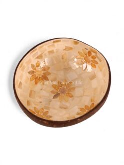 Orange Floral Mother Of Pearl Coconut Bowl (2)
