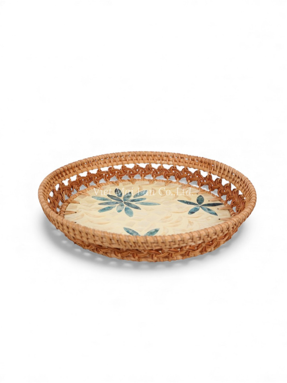 Pearl Centerpiece Rattan Plate (3)