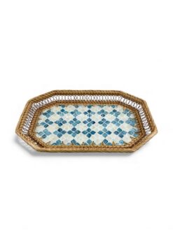 Rattan Accent Mother Of Pearl Tray (1)