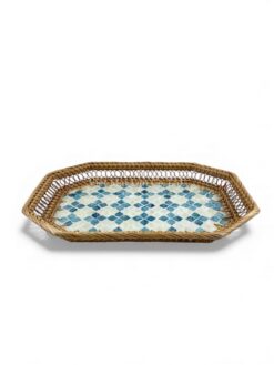 Rattan Accent Mother Of Pearl Tray (2)
