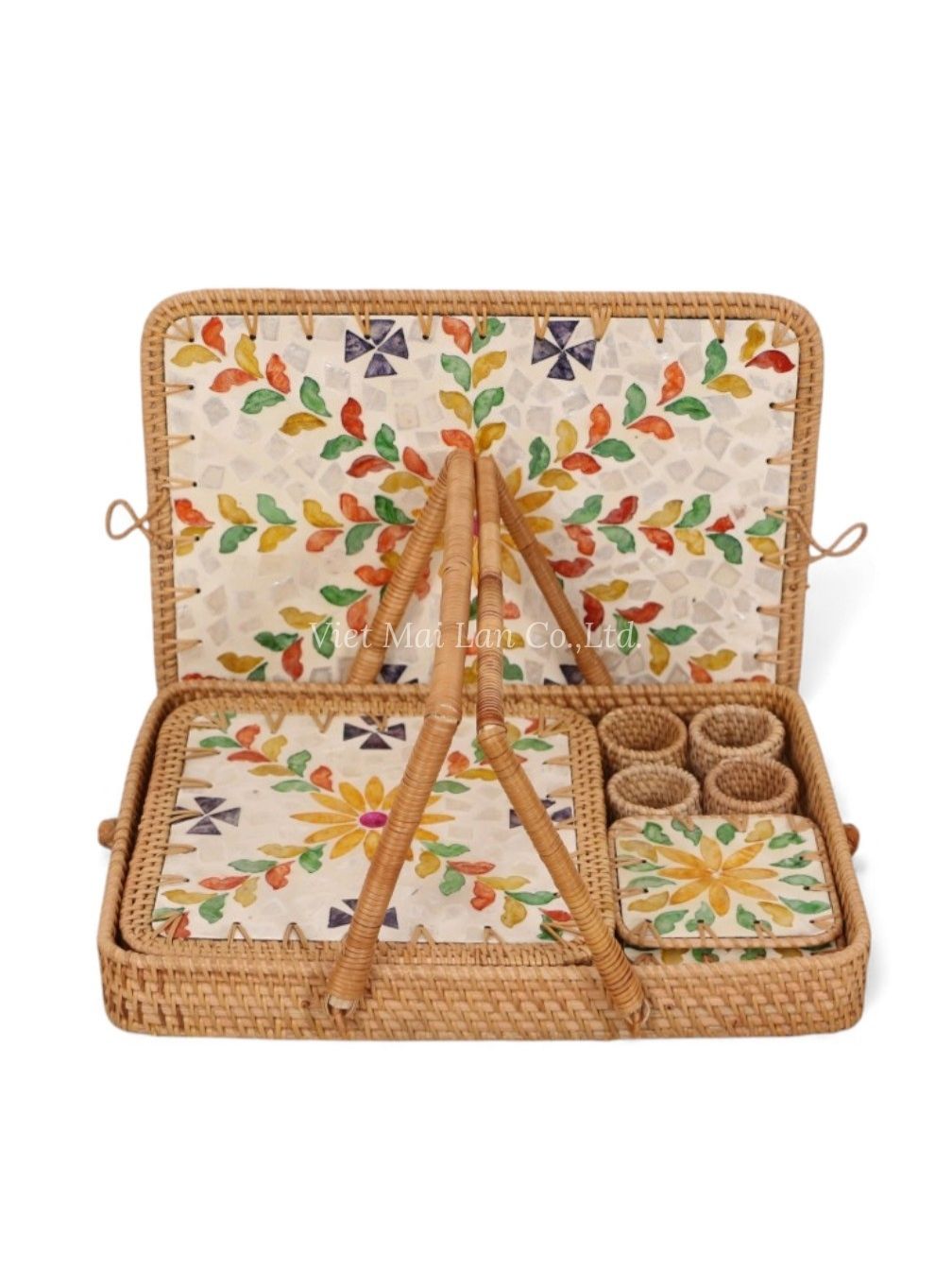 Rattan Mother Of Pearl Kitchen Set (1)