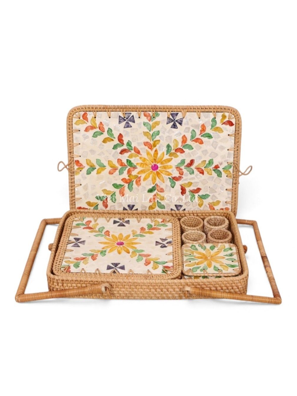Rattan Mother Of Pearl Kitchen Set (3)