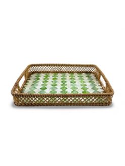 Rattan & Mother Of Pearl Tray (3)