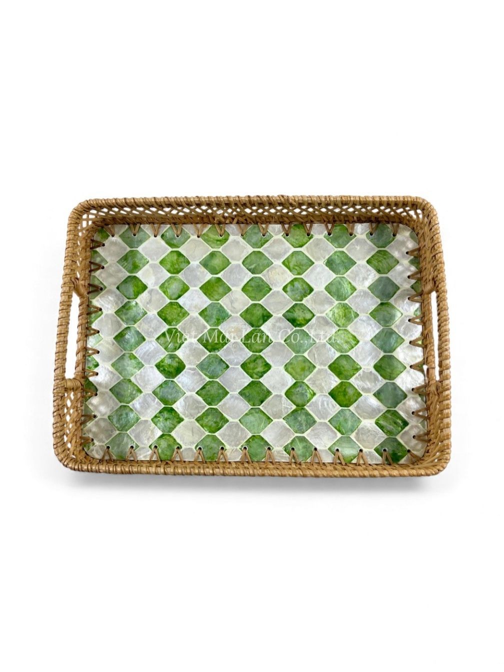 Rattan & Mother Of Pearl Tray (4)