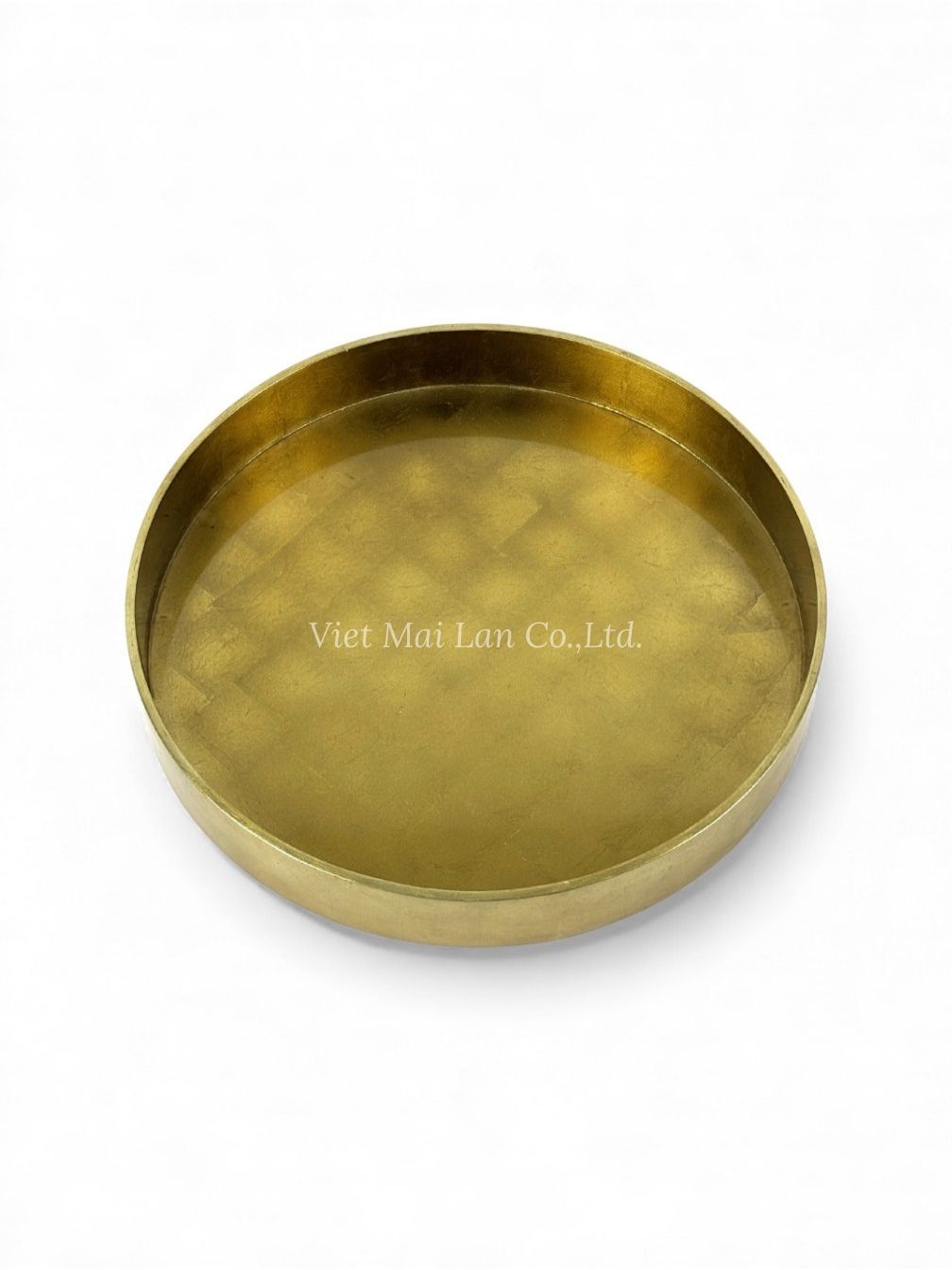 Round Shine Gold Leaf Lacquer Tray (2)