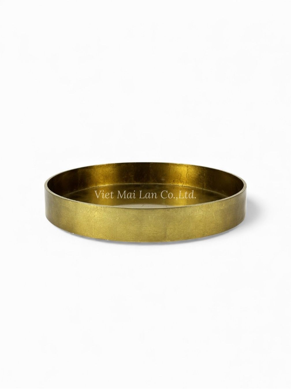 Round Shine Gold Leaf Lacquer Tray (3)
