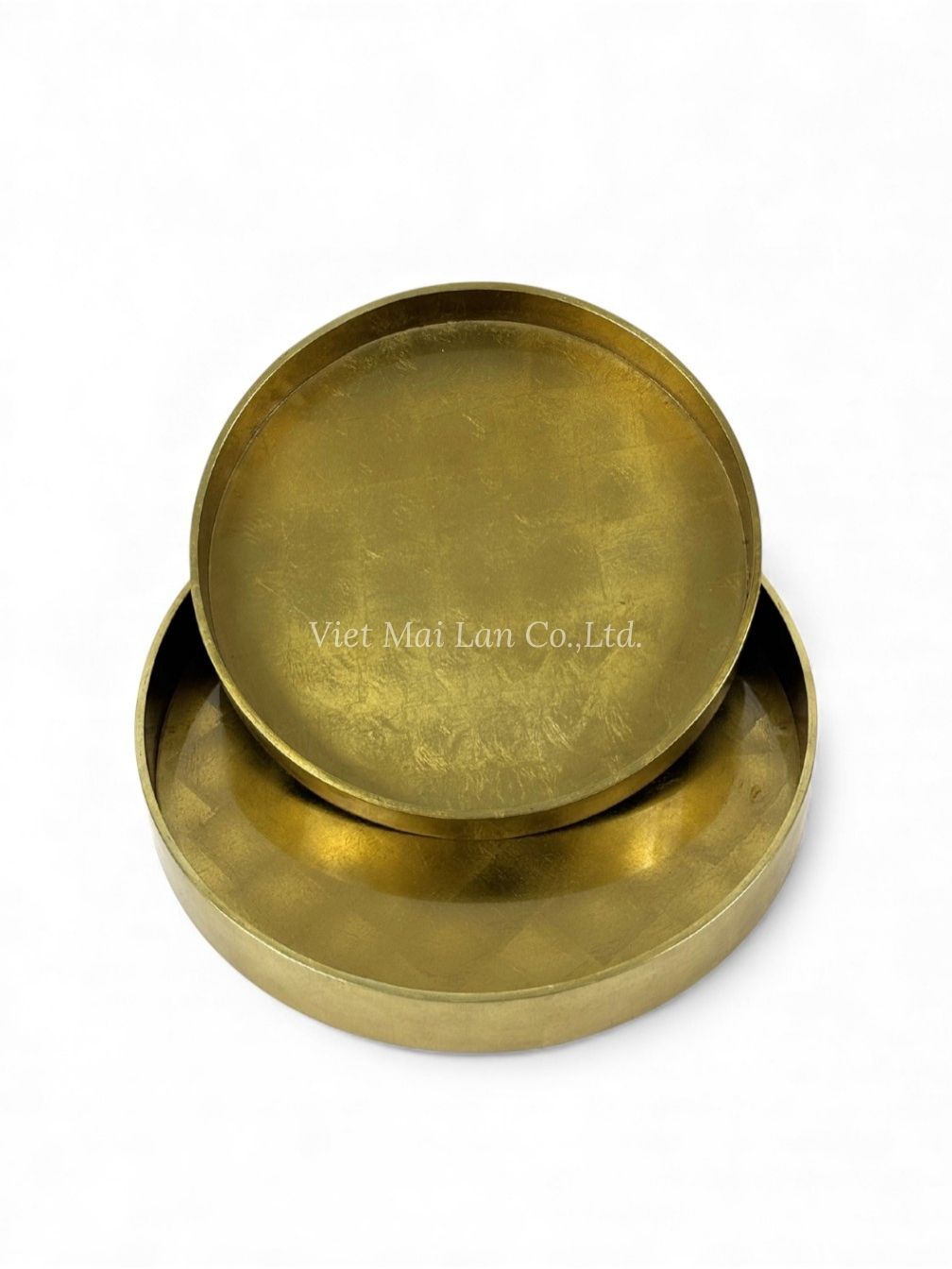 Round Shine Gold Leaf Lacquer Tray (4)