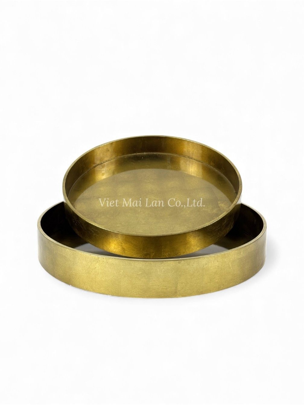 Round Shine Gold Leaf Lacquer Tray (5)