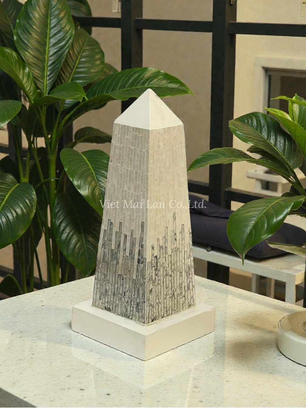 Tower Modern Mother Of Pearl Sculpture (1)