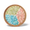 Woven Mother Of Pearl Placemat With Rattan Border (1)