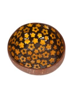 Yellow Floral Mother Of Pearl Coconut Bowl (3)